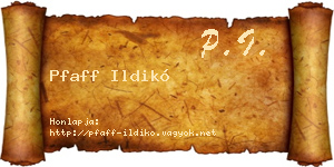 Pfaff Ildikó névjegykártya